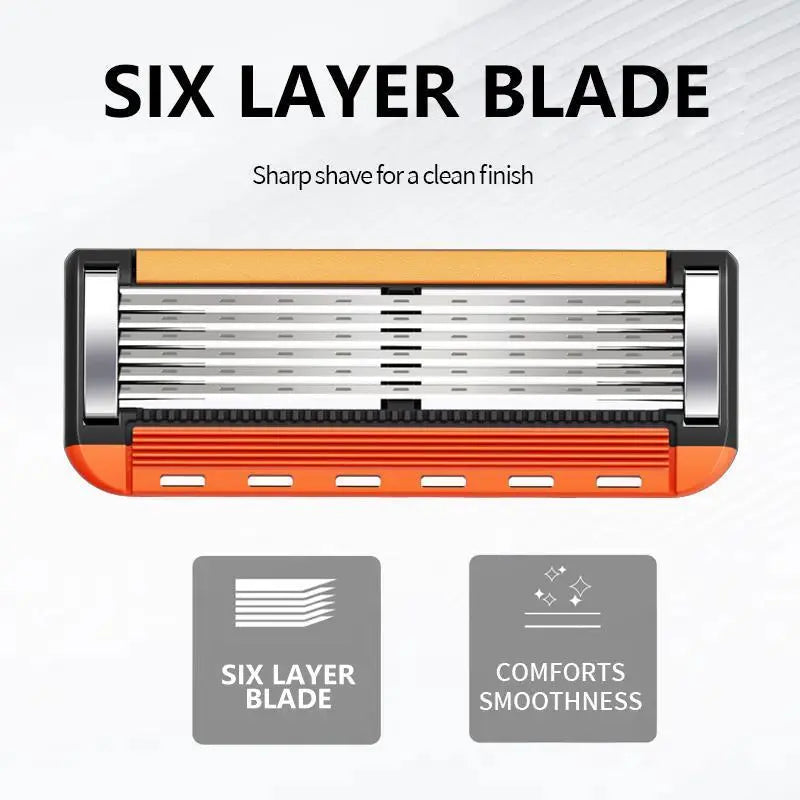24/48PCS Razor Blade Refill Kit with Handle, Precision Stainless Steel Blades for Face, Head & Body Shaving