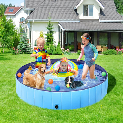 Foldable Pet Swimming Pool, Portable Dog Bath Tub Indoor and Outdoor, PVC Portable Wash Tub for Pet Dogs for Garden/Beach/Yard/Home Use