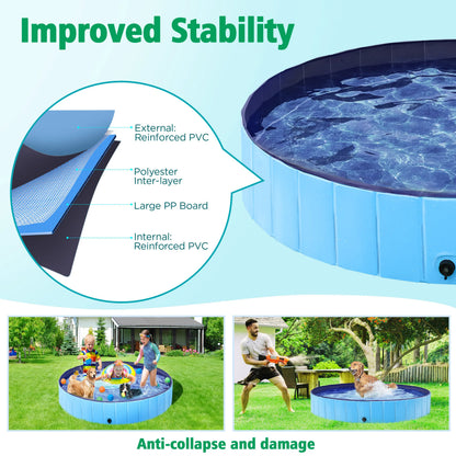 Foldable Pet Swimming Pool, Portable Dog Bath Tub Indoor and Outdoor, PVC Portable Wash Tub for Pet Dogs for Garden/Beach/Yard/Home Use