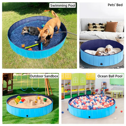 Foldable Pet Swimming Pool, Portable Dog Bath Tub Indoor and Outdoor, PVC Portable Wash Tub for Pet Dogs for Garden/Beach/Yard/Home Use