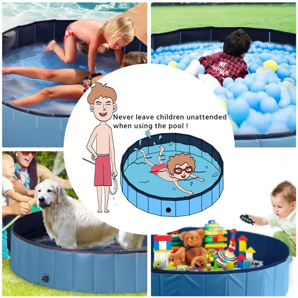 Foldable Pet Swimming Pool, Portable Dog Bath Tub Indoor and Outdoor, PVC Portable Wash Tub for Pet Dogs for Garden/Beach/Yard/Home Use