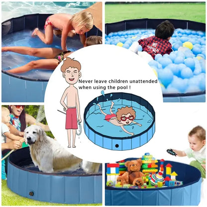 Foldable Pet Swimming Pool, Portable Dog Bath Tub Indoor and Outdoor, PVC Portable Wash Tub for Pet Dogs for Garden/Beach/Yard/Home Use