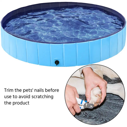 Foldable Pet Swimming Pool, Portable Dog Bath Tub Indoor and Outdoor, PVC Portable Wash Tub for Pet Dogs for Garden/Beach/Yard/Home Use