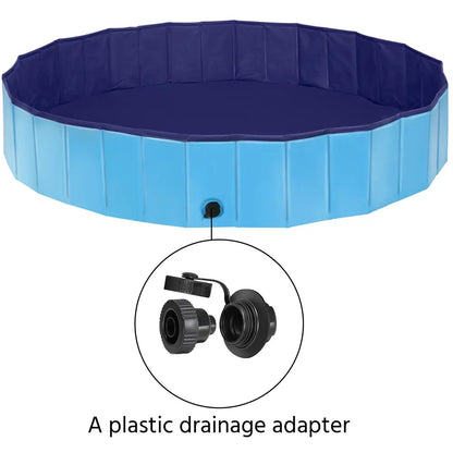 Foldable Pet Swimming Pool, Portable Dog Bath Tub Indoor and Outdoor, PVC Portable Wash Tub for Pet Dogs for Garden/Beach/Yard/Home Use