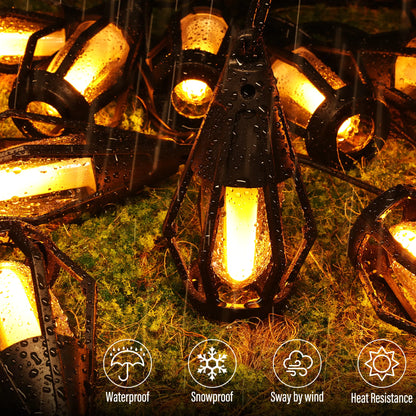Flame LED Lighted Strip Lights, 42ft 15-LED Outdoor Waterproof Garden Accessories, Energy-Efficient Eco-Friendly Backyard & Outdoor Decor Summervibes